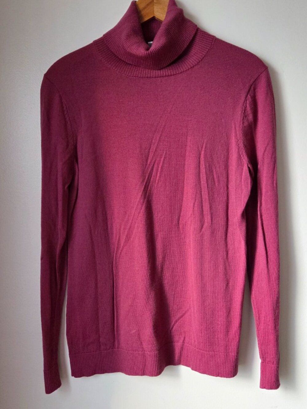 EUC PENDLETON 100% MERINO WOOL FUSCHIA PINK TURTLENECK SWEATER LONGSLEEVES L